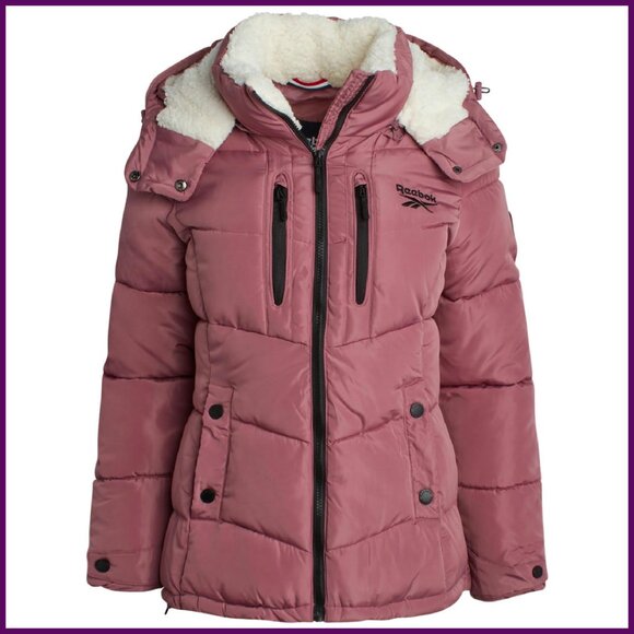 Heavyweight Puffer Jacket with Faux Fur Hood - Women's Winter Coat